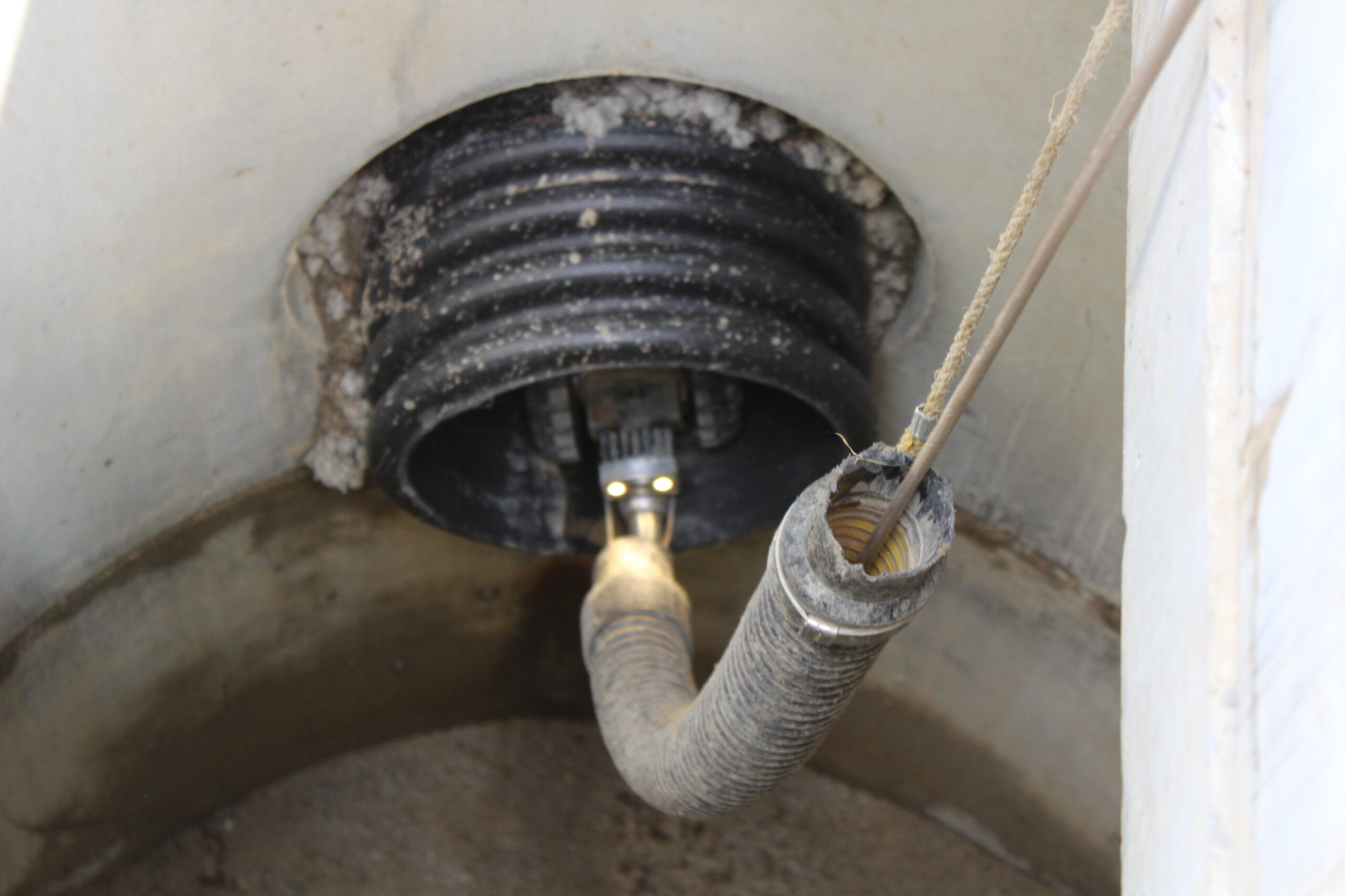 Industrial sewer cleaning truck on site for scheduled maintenance