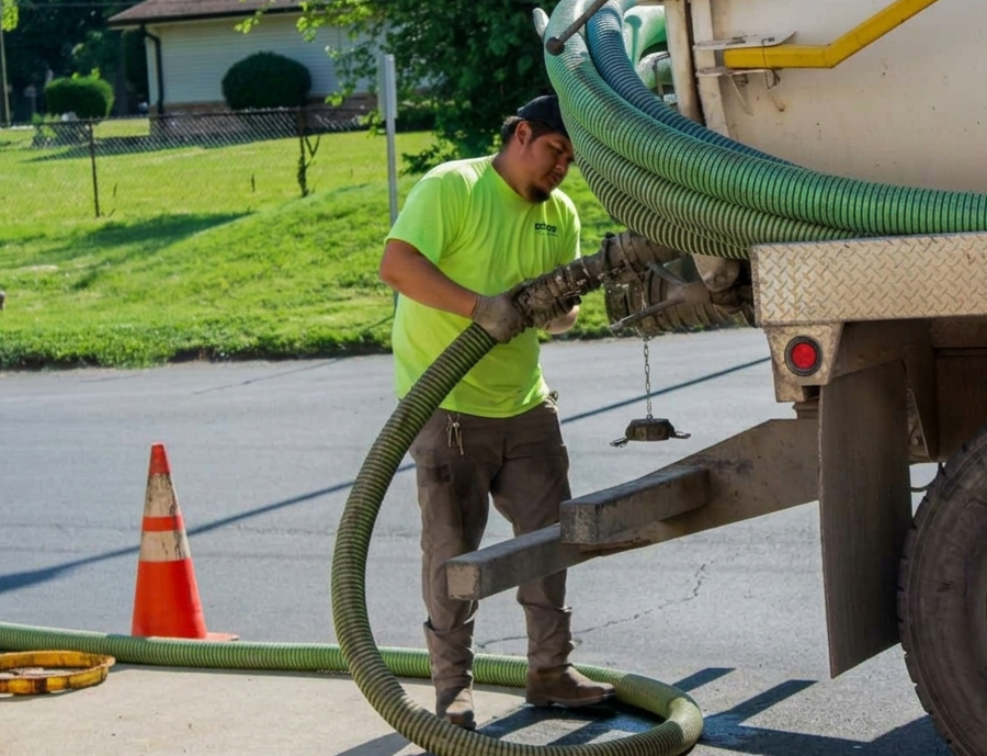 Experienced technician connecting equipment on a job site