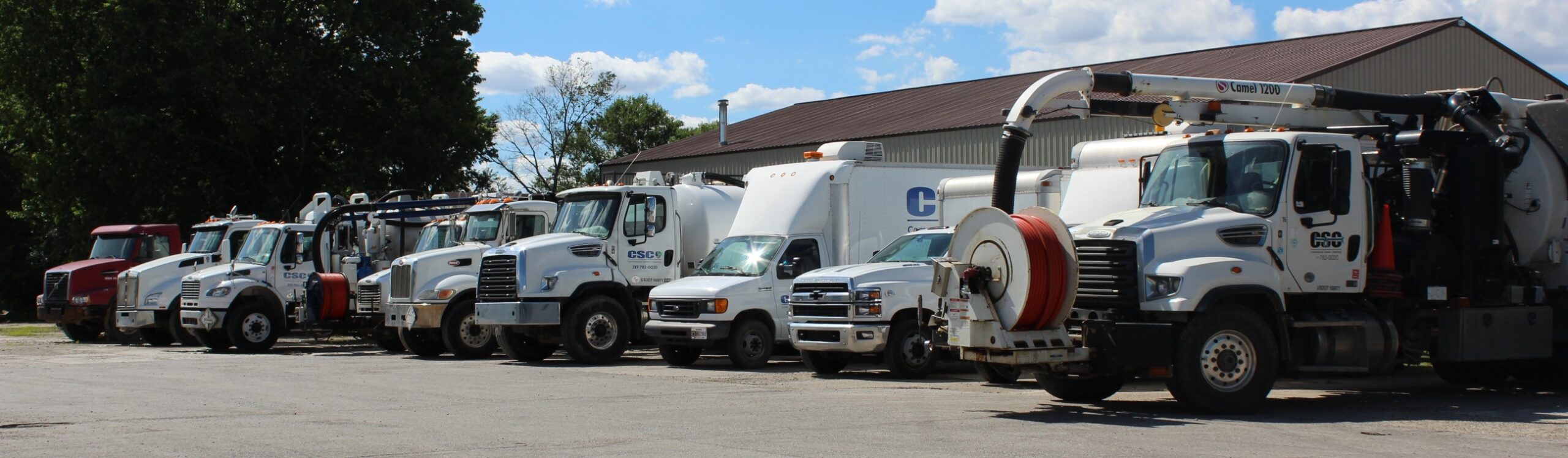 Commercial Sewer Cleaning crew with equipment on a job site